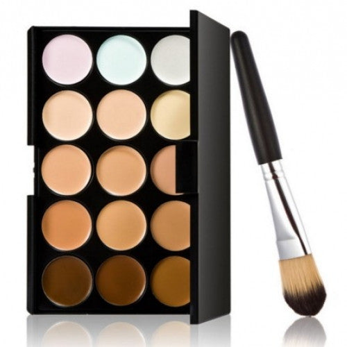 15 Colors Contour Palette And Powder Brush